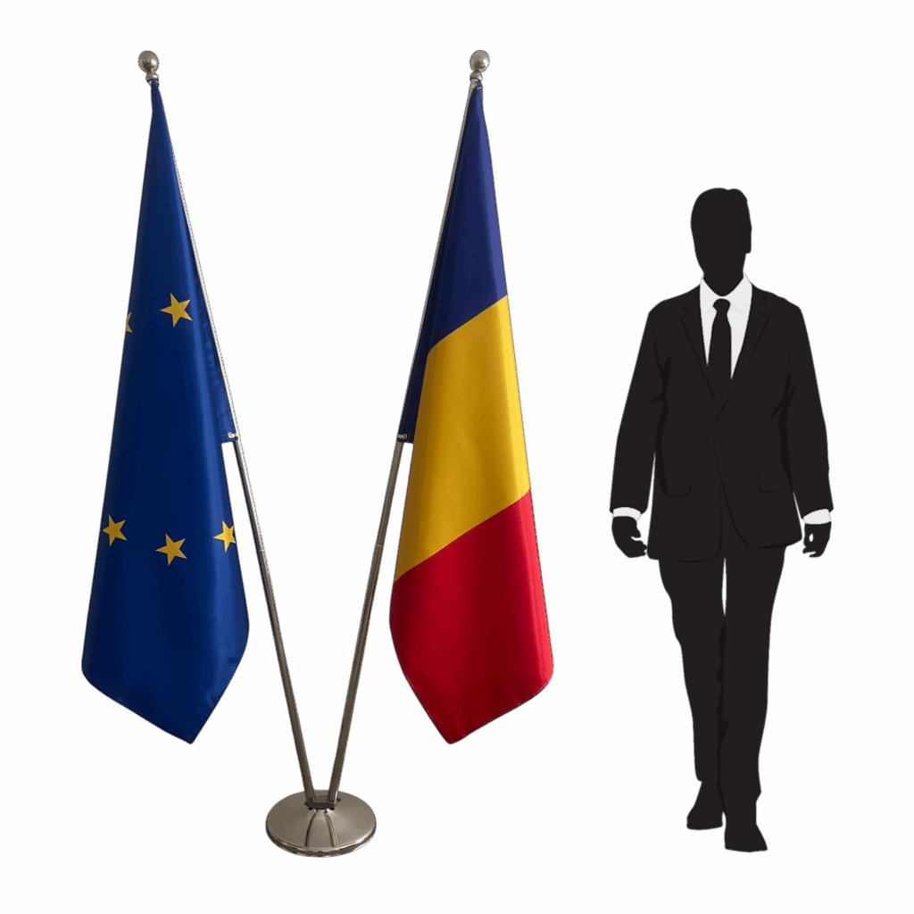 Pavillon roumanie sur socle en marbre de prestige