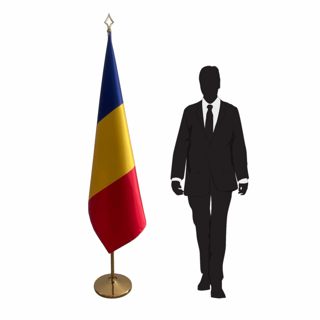 drapeau roumanie avec mat