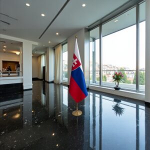 drapeau Slovaquie avec socle