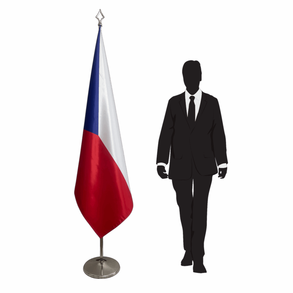 drapeau tchèque sur hampe