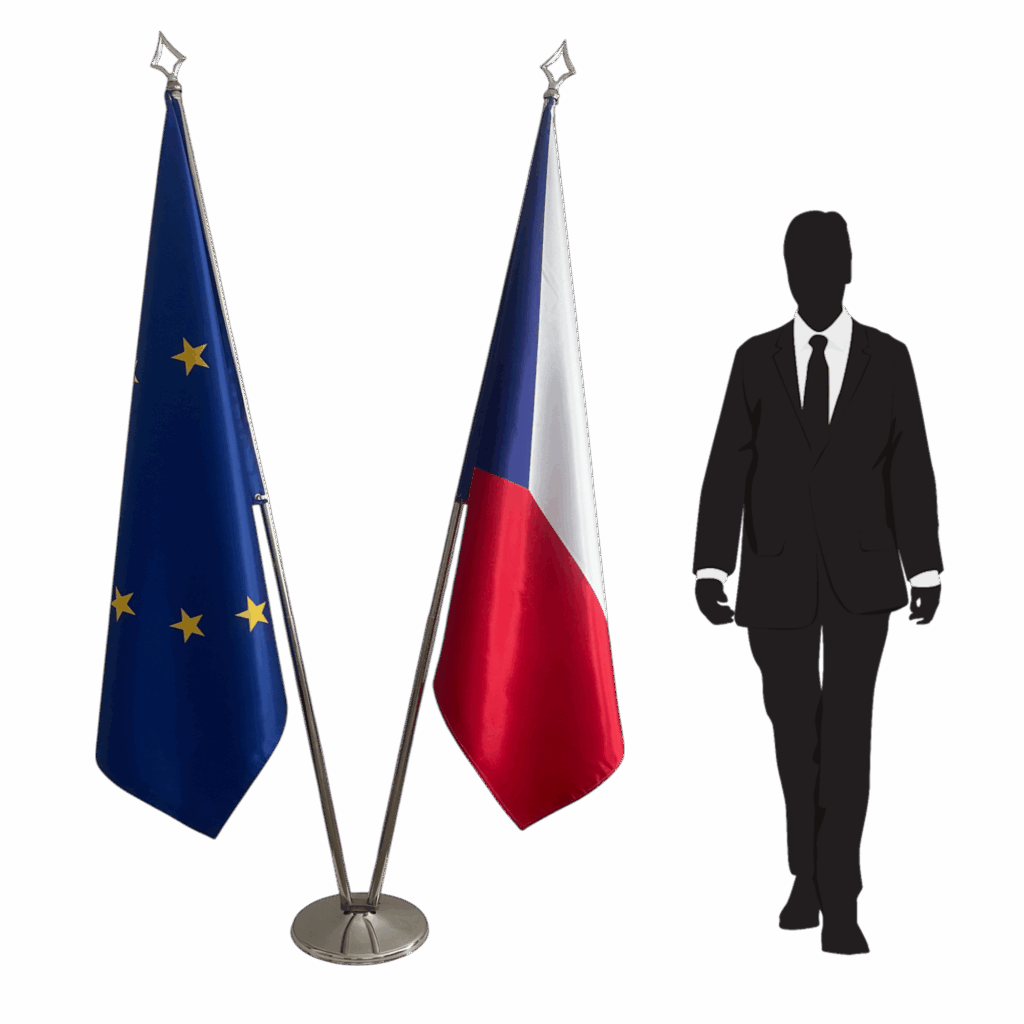 drapeau tchèque sur hampe