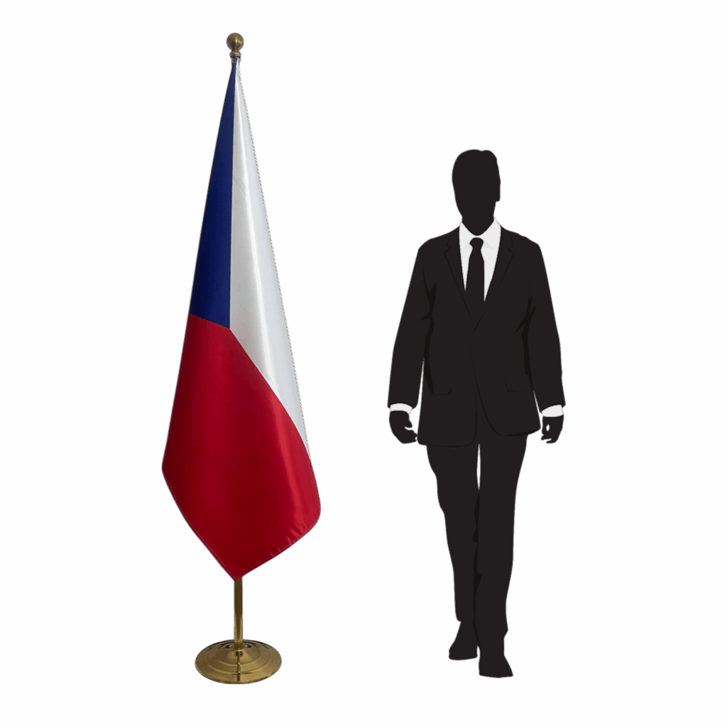 drapeau tchèque sur hampe