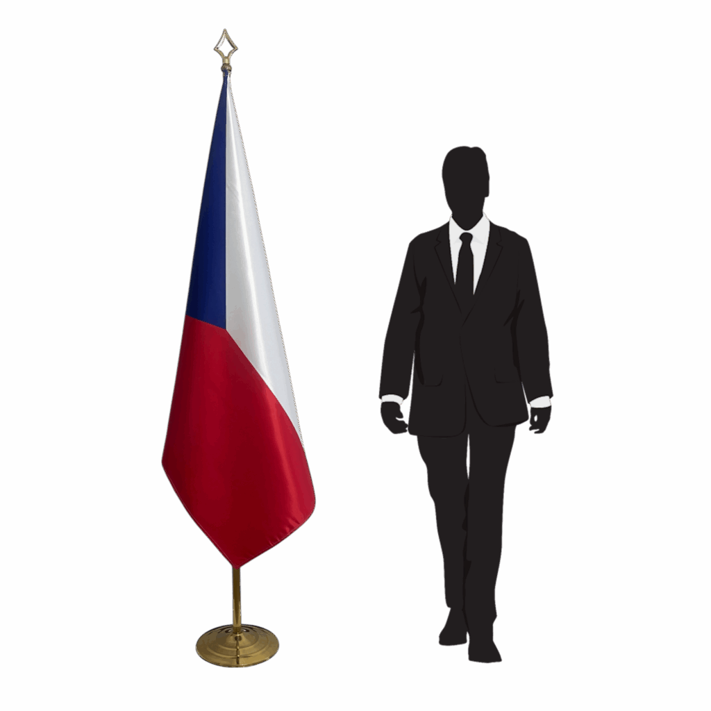 drapeau tchèque sur hampe