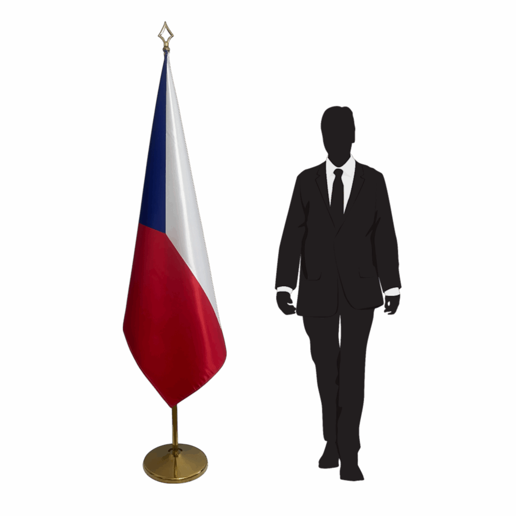 drapeau tchèque sur pied