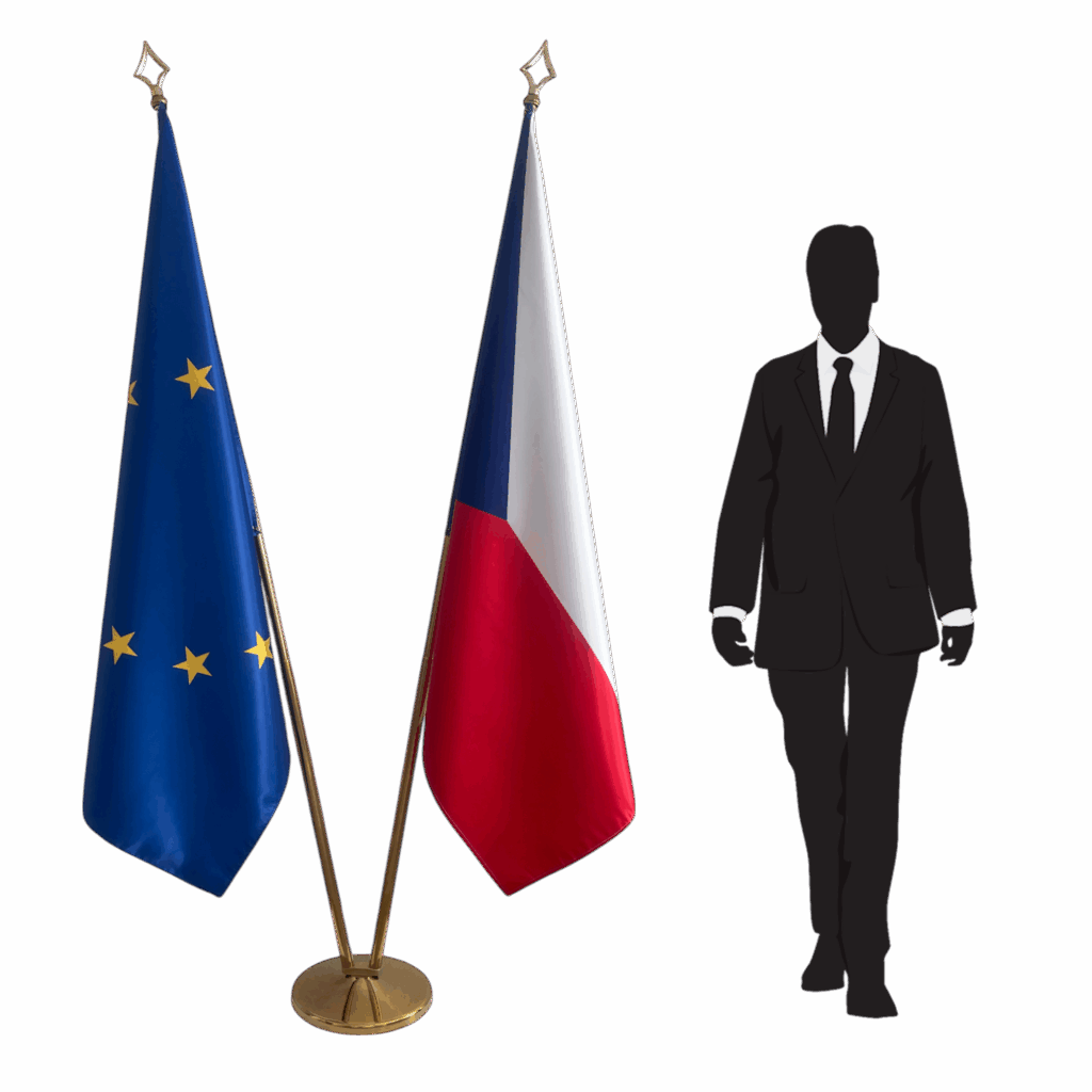 drapeau tchèque sur pied