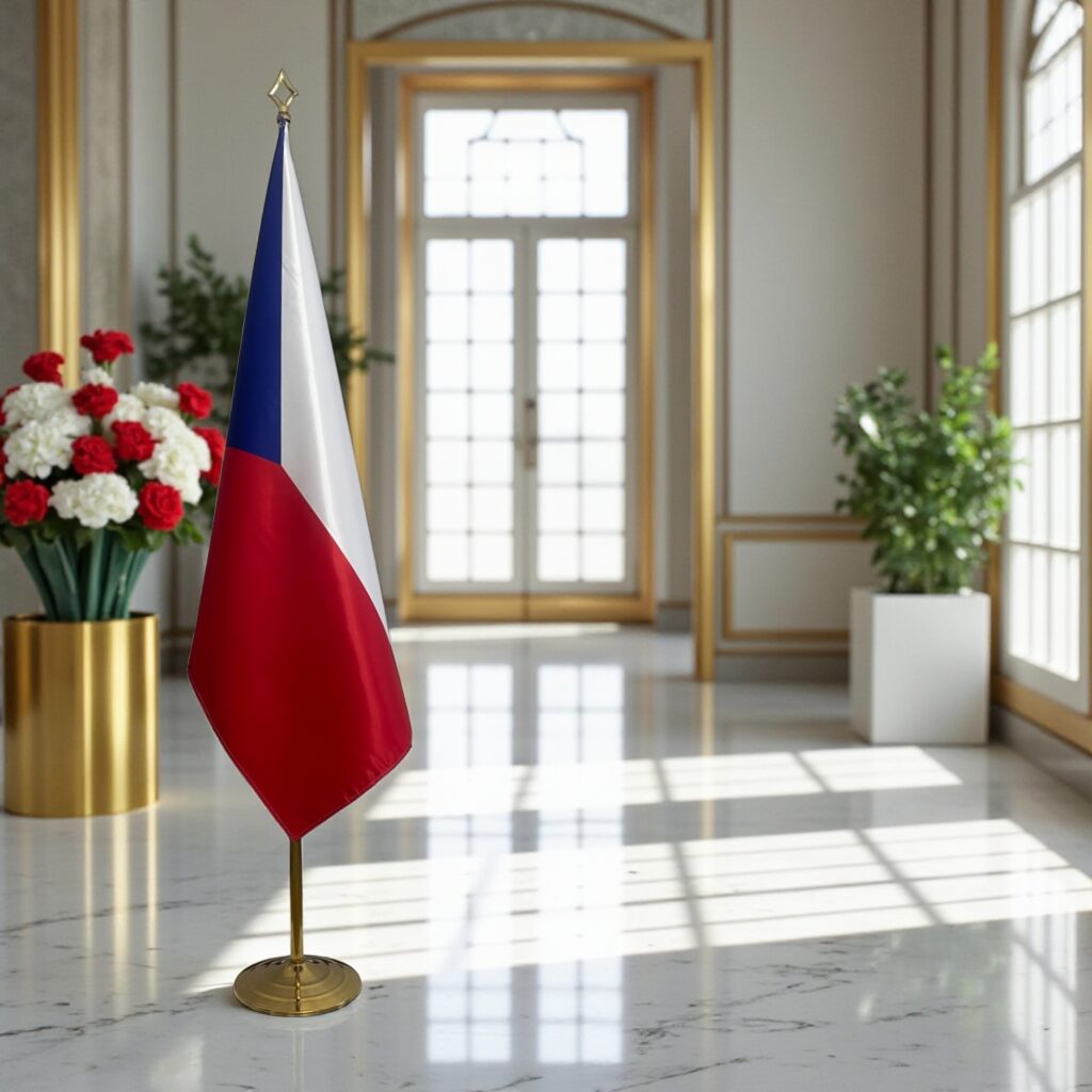 drapeau tchequie sur pied