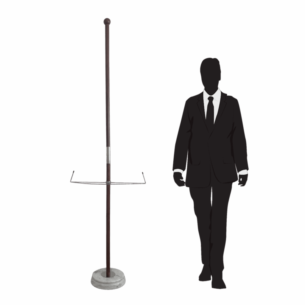 support pied drapeau marbre raffiné