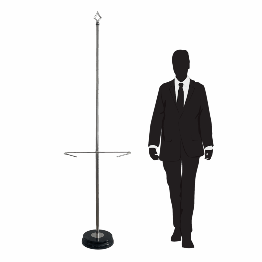 pied drapeau marbre lourd