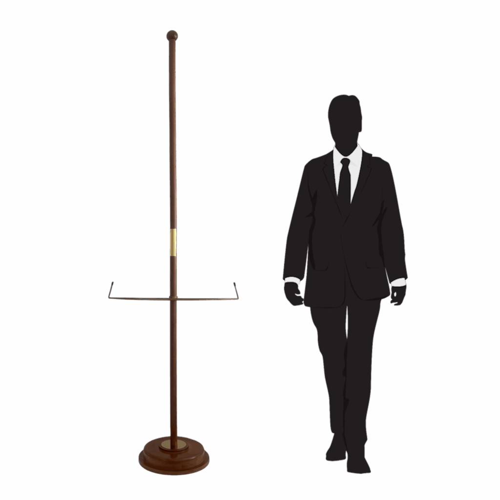 support pied drapeau bois de cérémonie