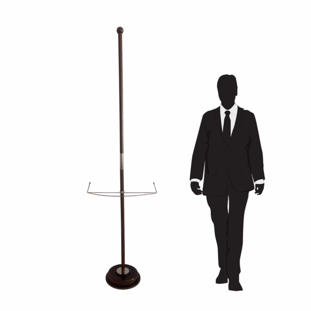 base pied drapeau bois représentatif