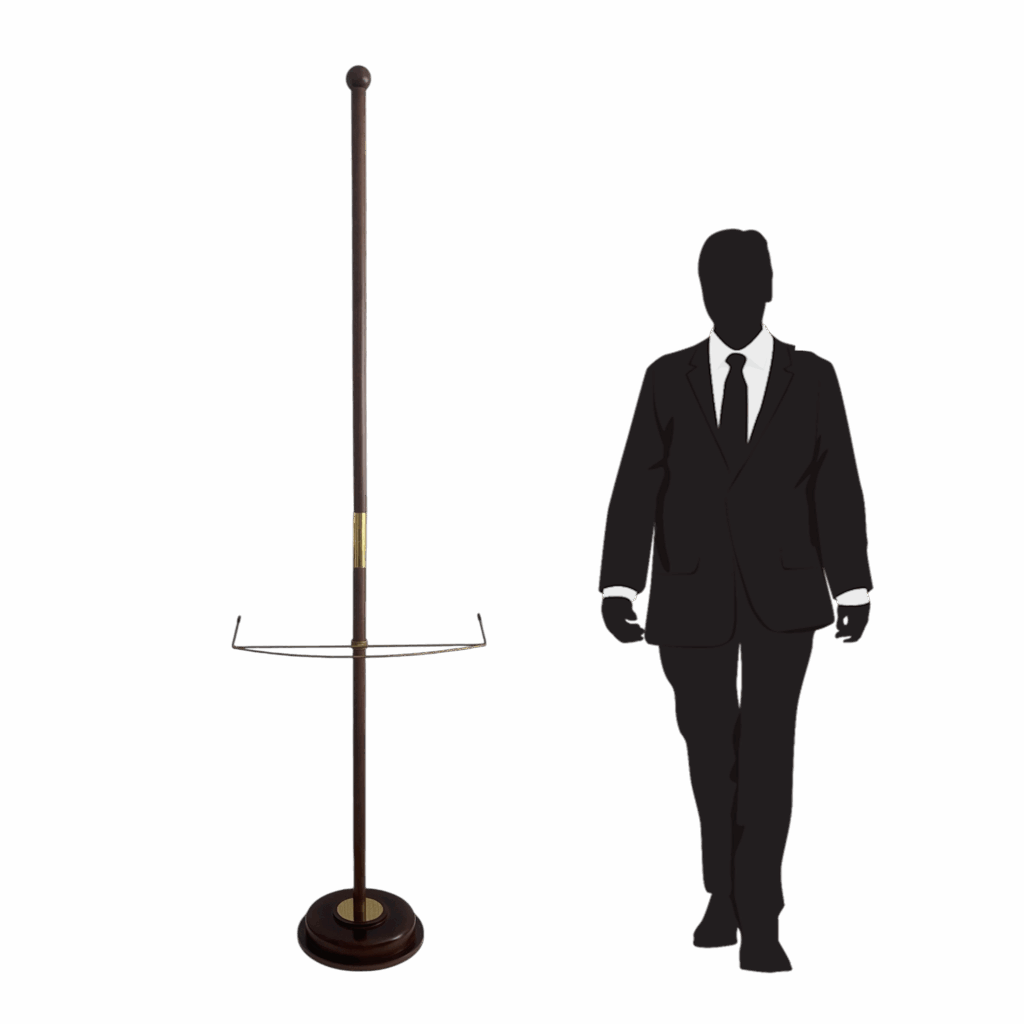 support pied drapeau bois institutionnel