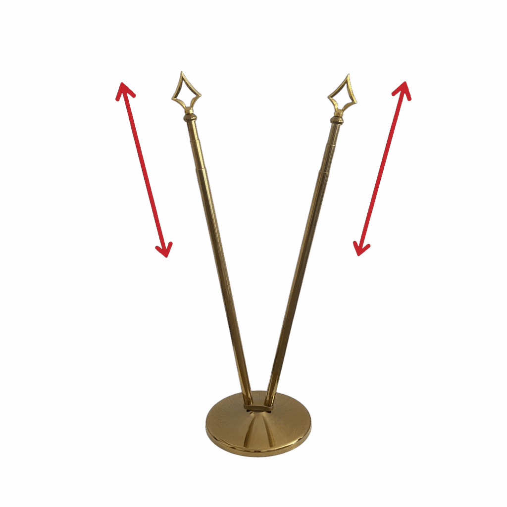 base pied drapeau en bois laqué