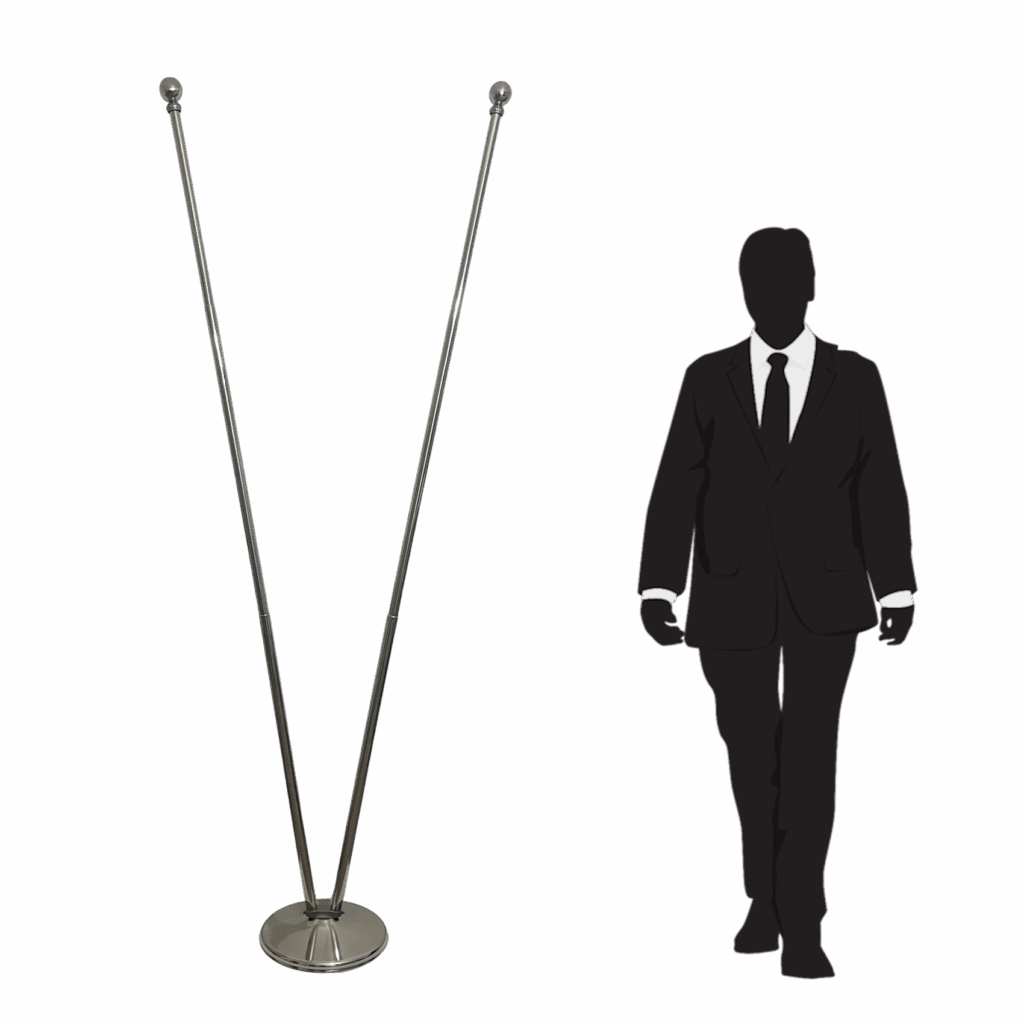 support pied drapeau en acier