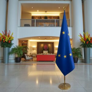 pied porte-drapeau en inox