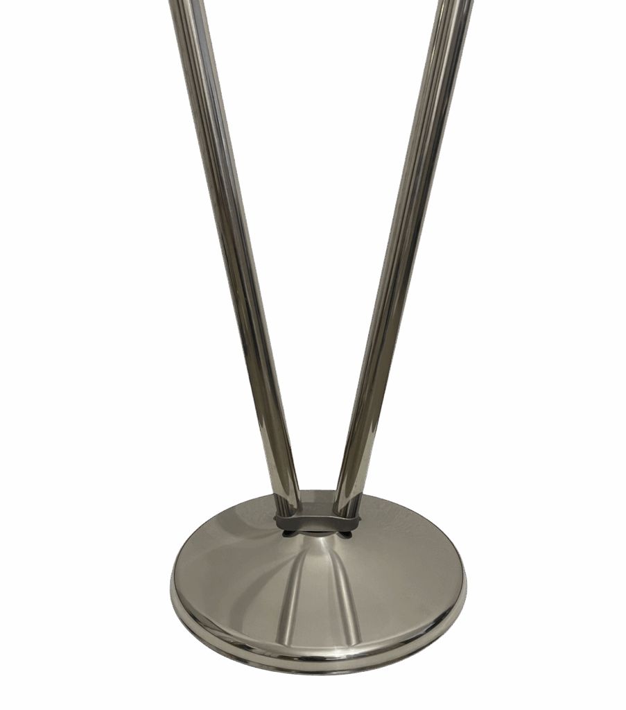 support pied drapeau chromé