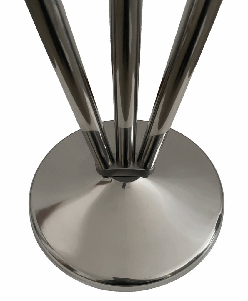 pied porte-drapeau en acier brossé