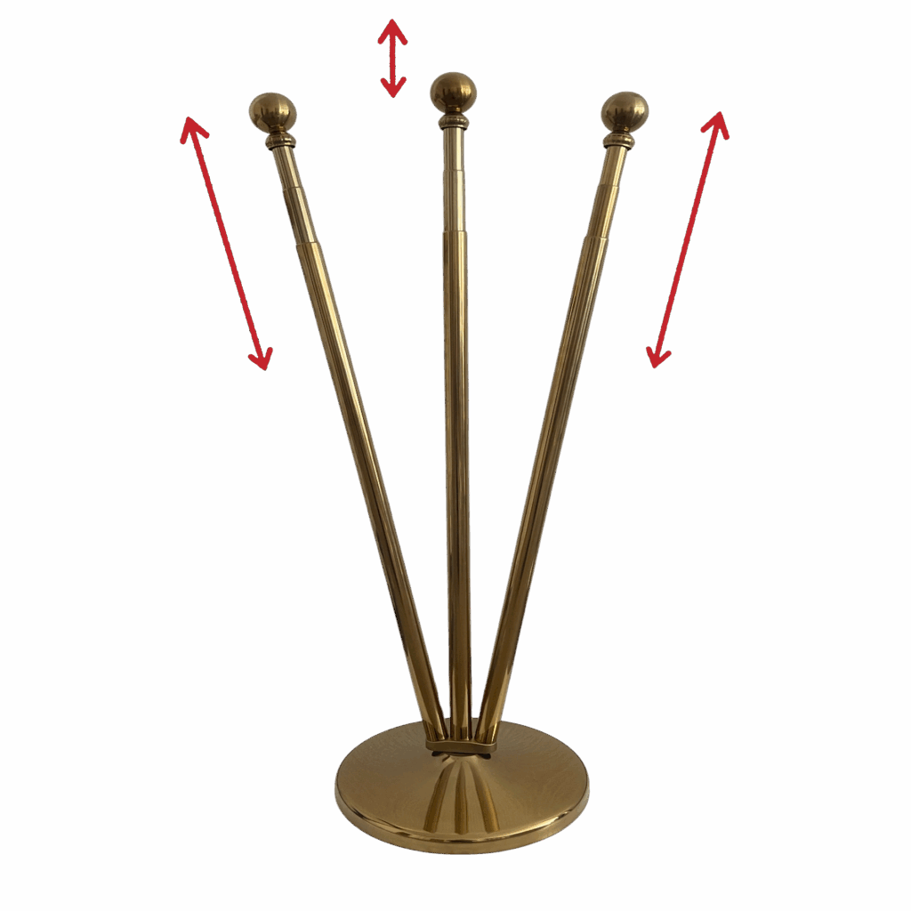 pied porte-drapeau en bois laqué
