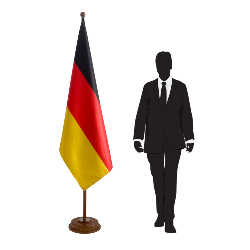 base drapeau allemagne en marbre noir institutionnel