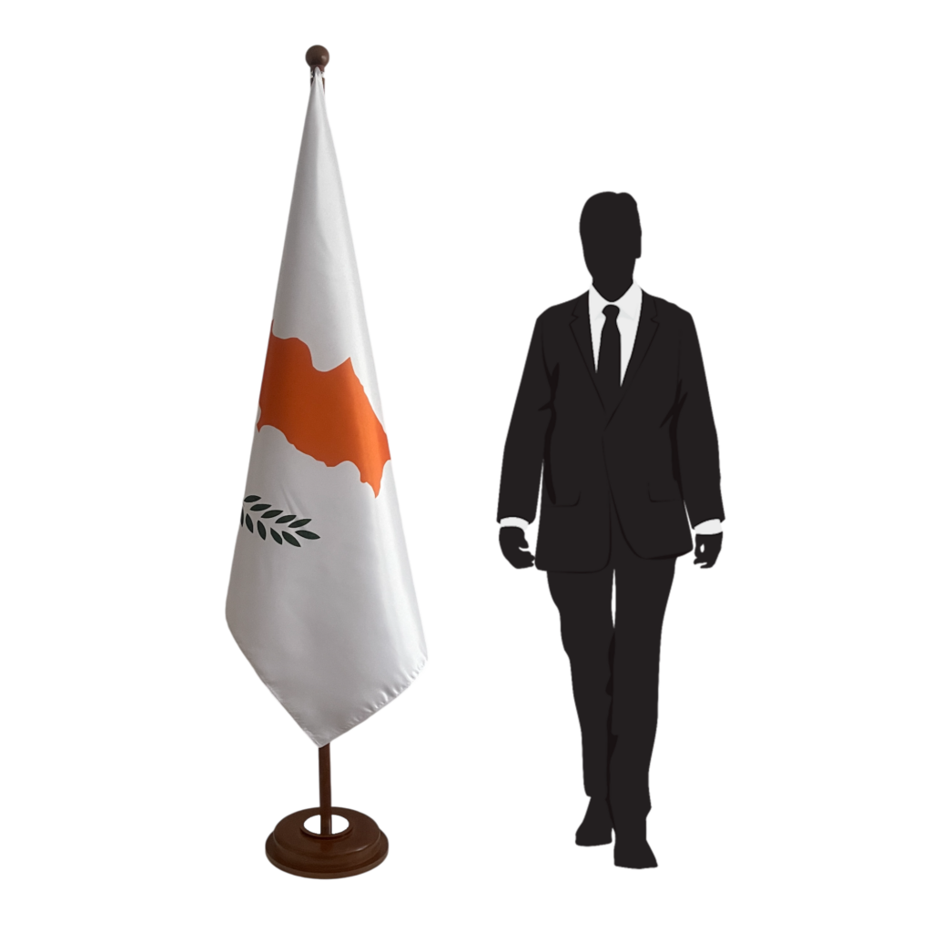 base drapeau chypre en inox diplomatique