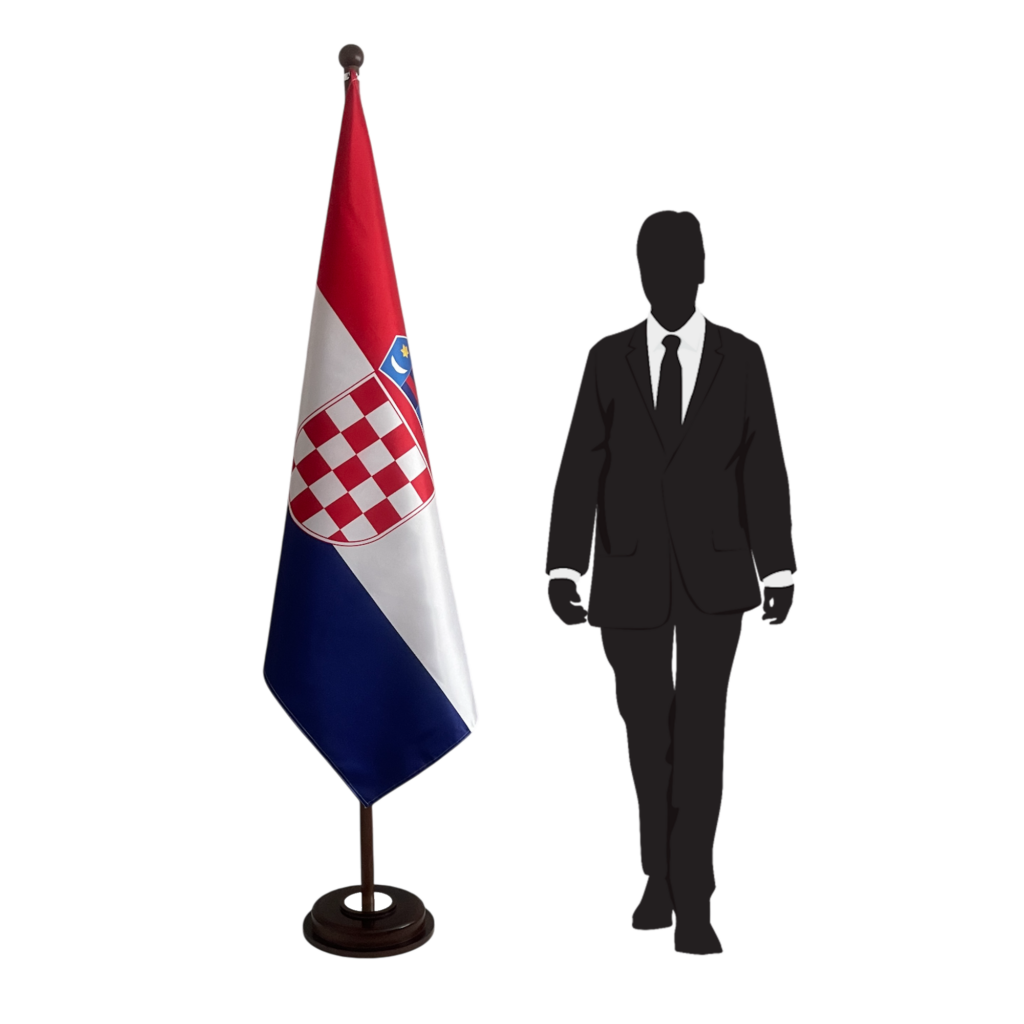 base drapeau croatie en marbre noir robuste