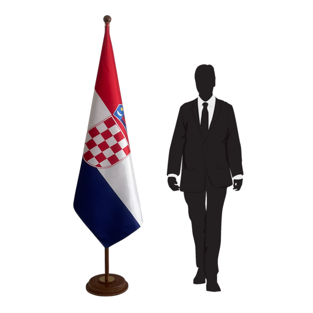 base drapeau croatie en acier institutionnel