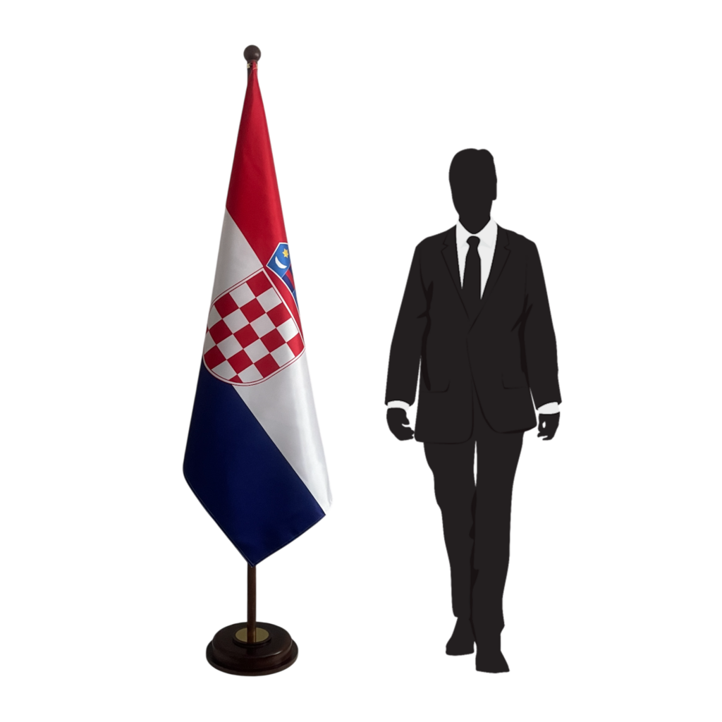 base drapeau croatie en inox haut de gamme