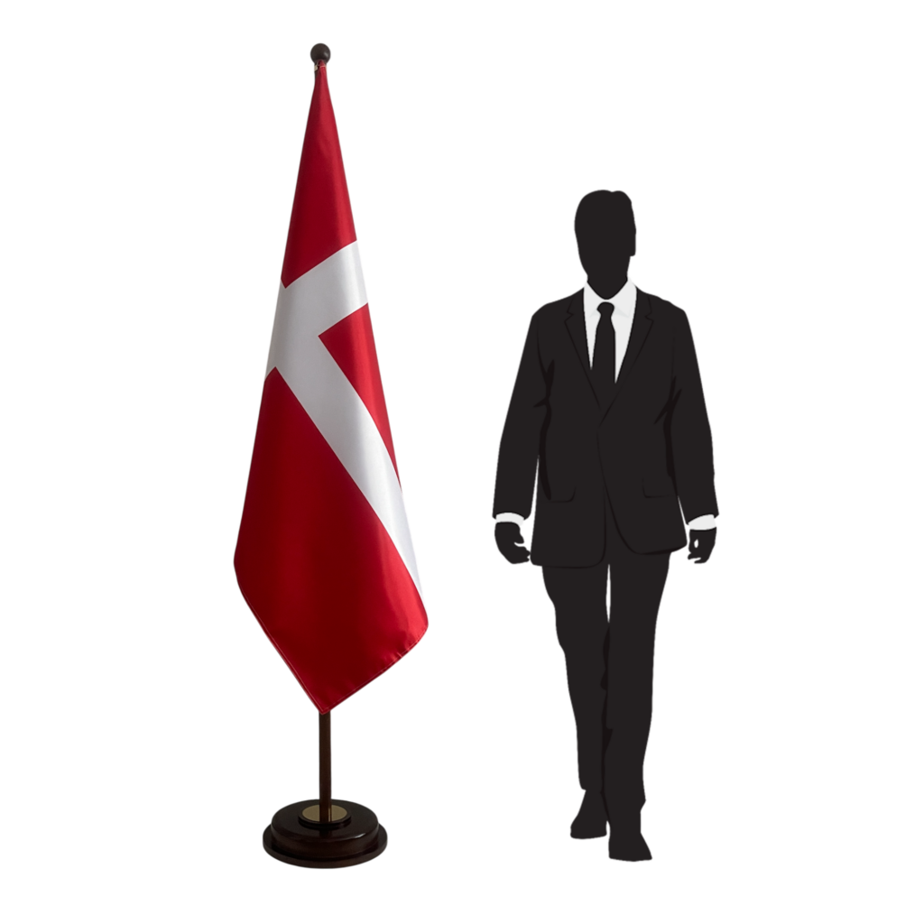 base drapeau danemark en marbre noir de protocole