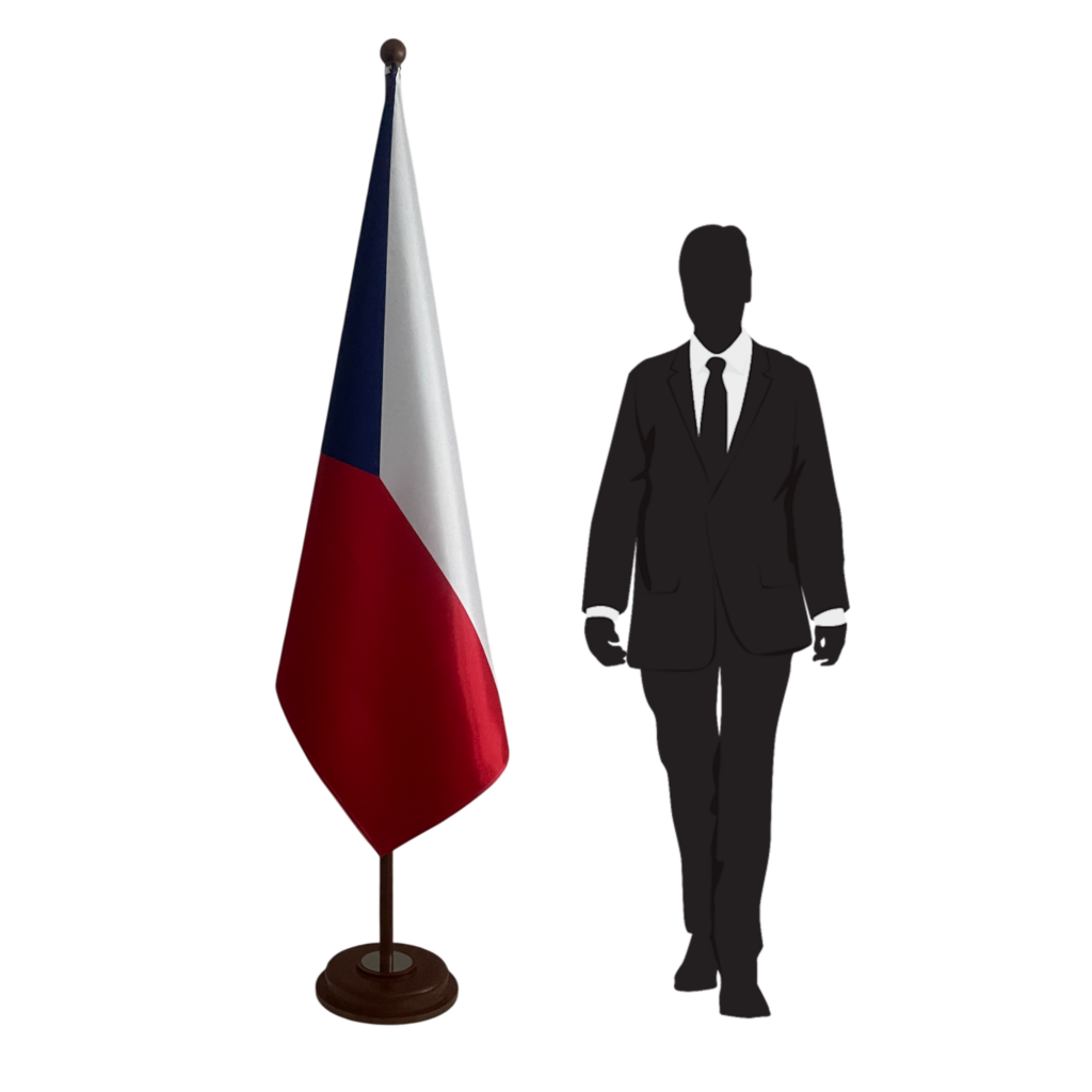 base drapeau Tchéquie chromé officiel