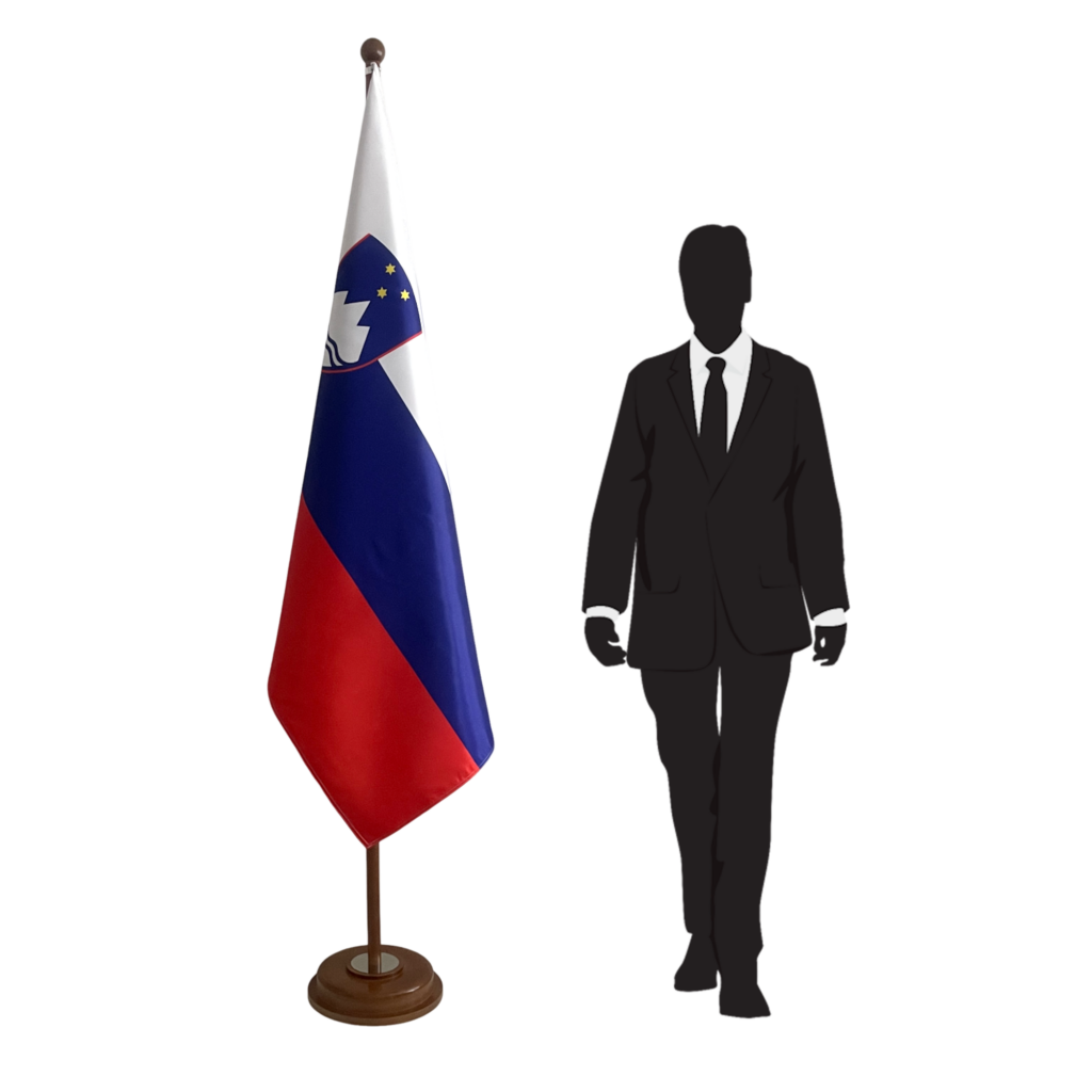 base drapeau Slovénie en inox diplomatique