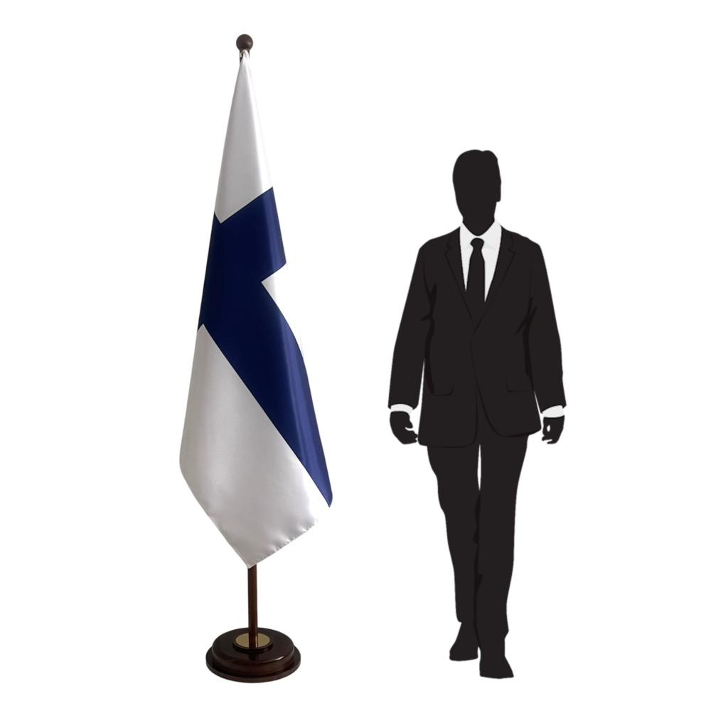 base drapeau finlande en inox élégant