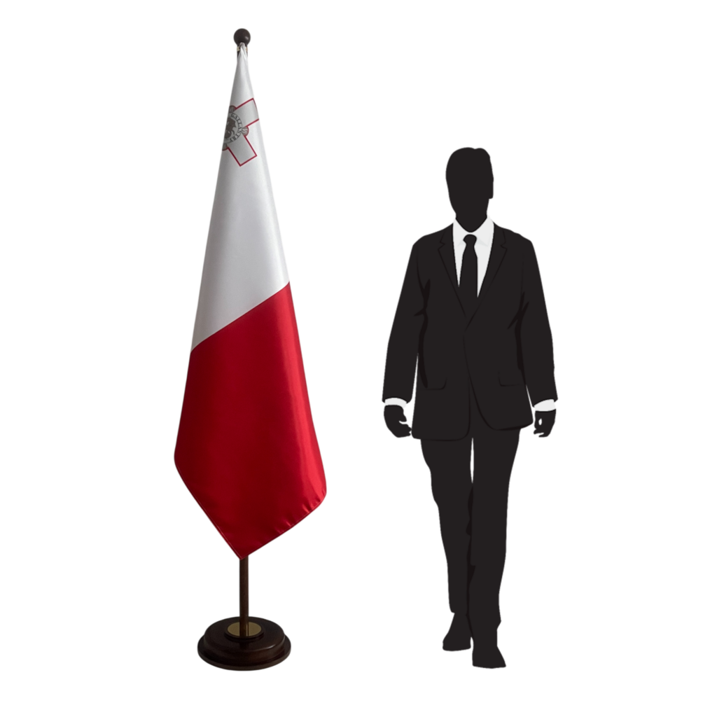 base drapeau malte en bois diplomatique