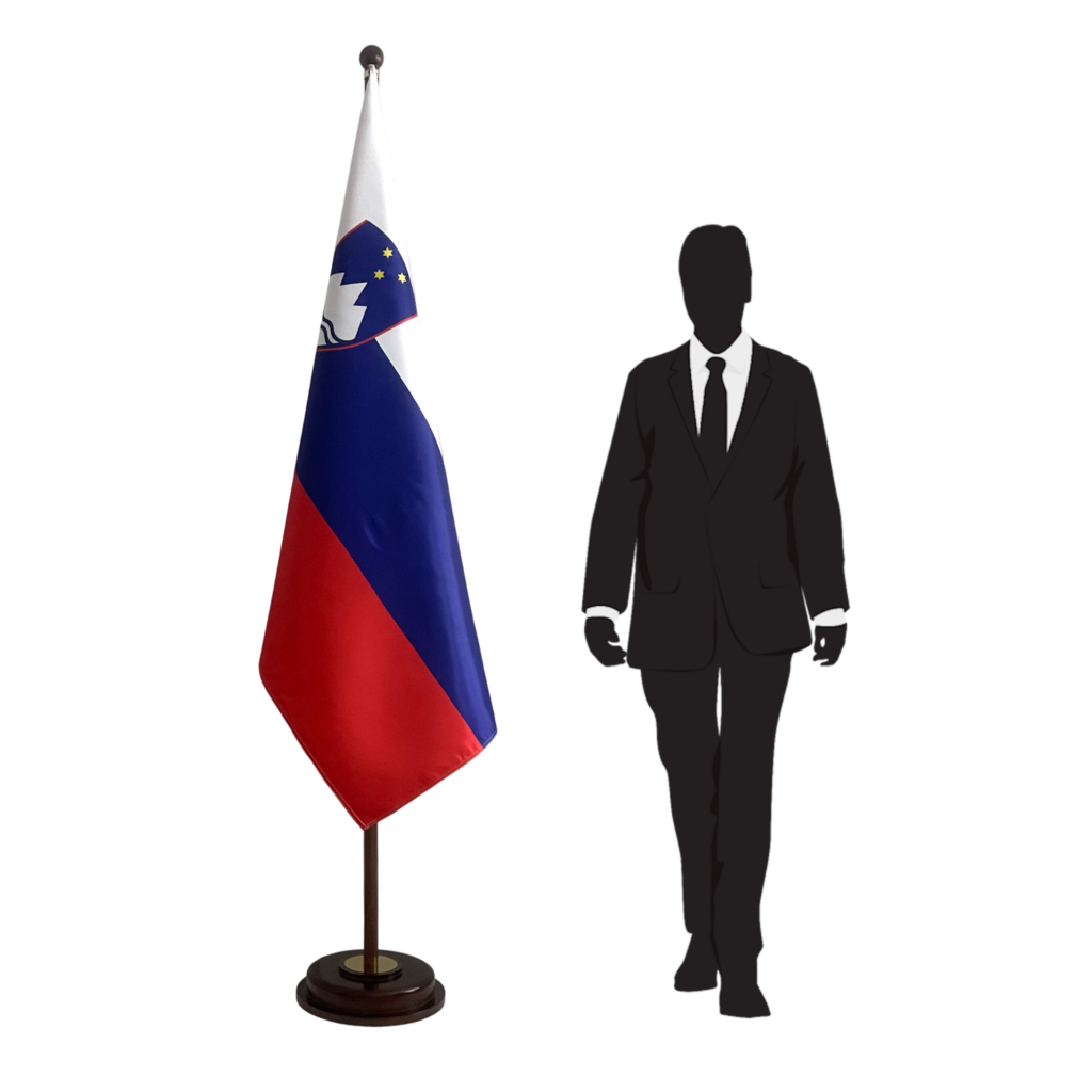 base drapeau Slovénie en bois haut de gamme