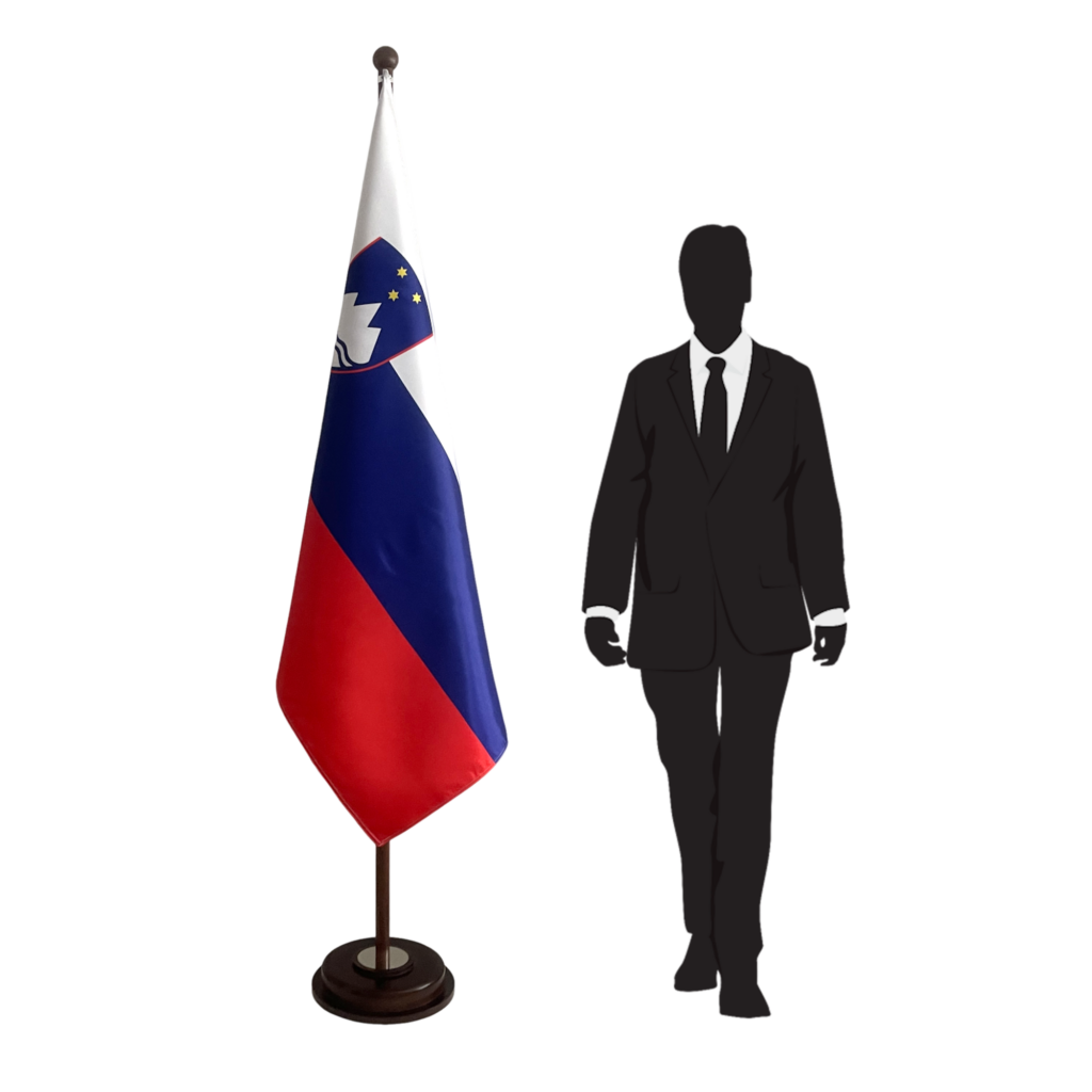 base drapeau Slovénie en marbre stable