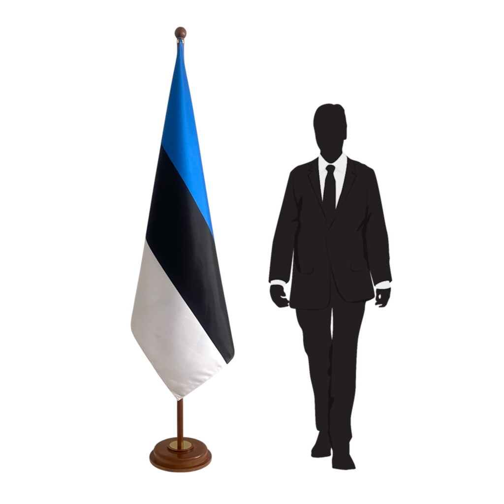 base drapeau estonie en bois massif moderne