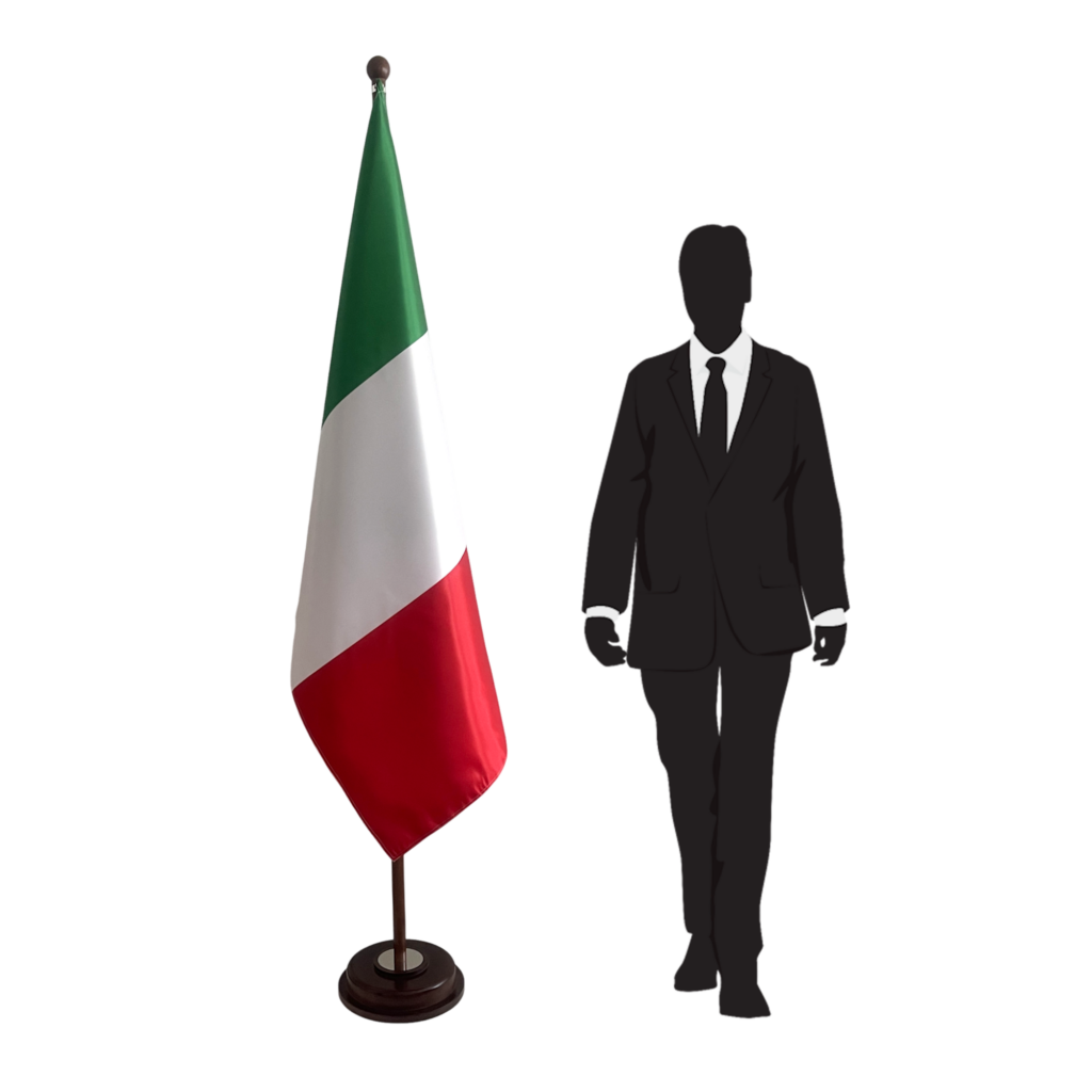 base drapeau italie argenté de cérémonie