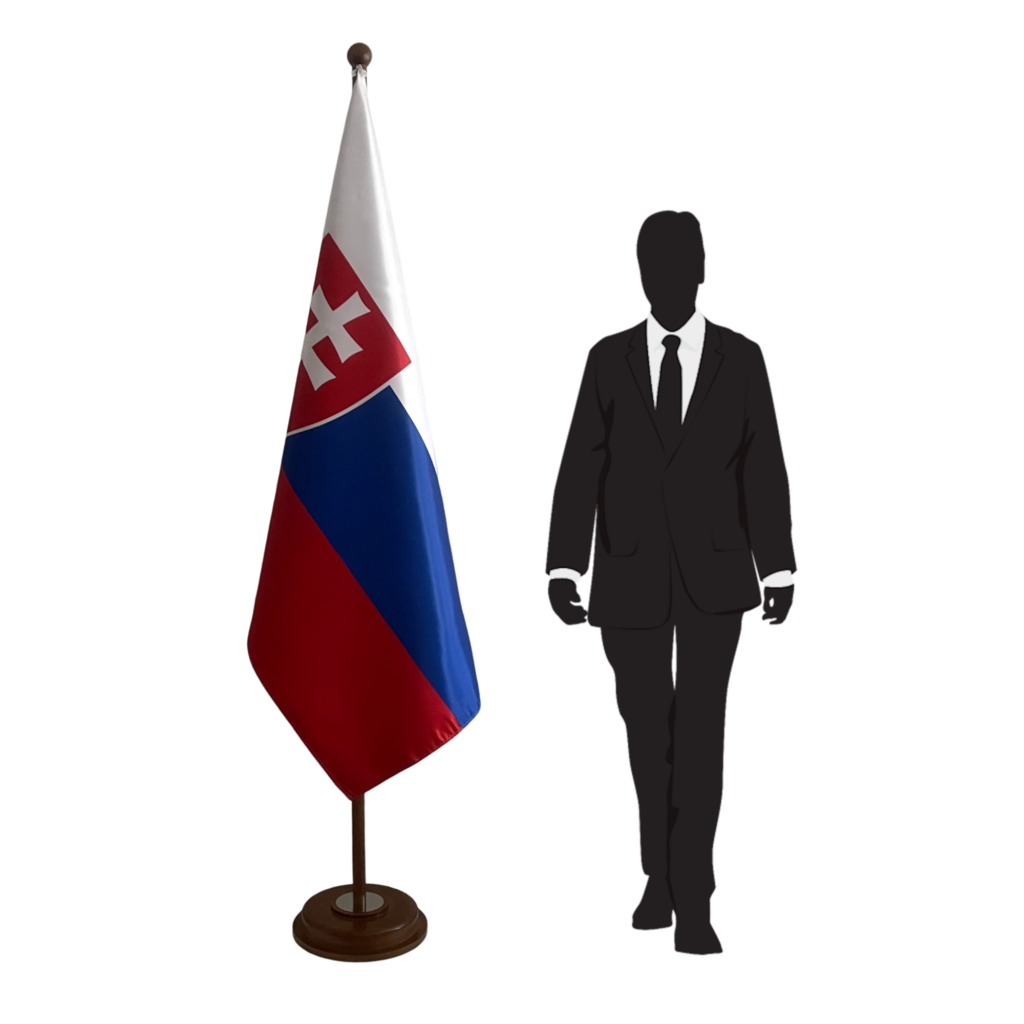 base drapeau Slovaquie chromé haut de gamme