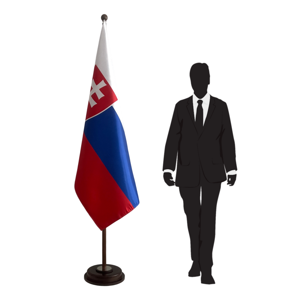 base drapeau slovaquie chromé de cérémonie