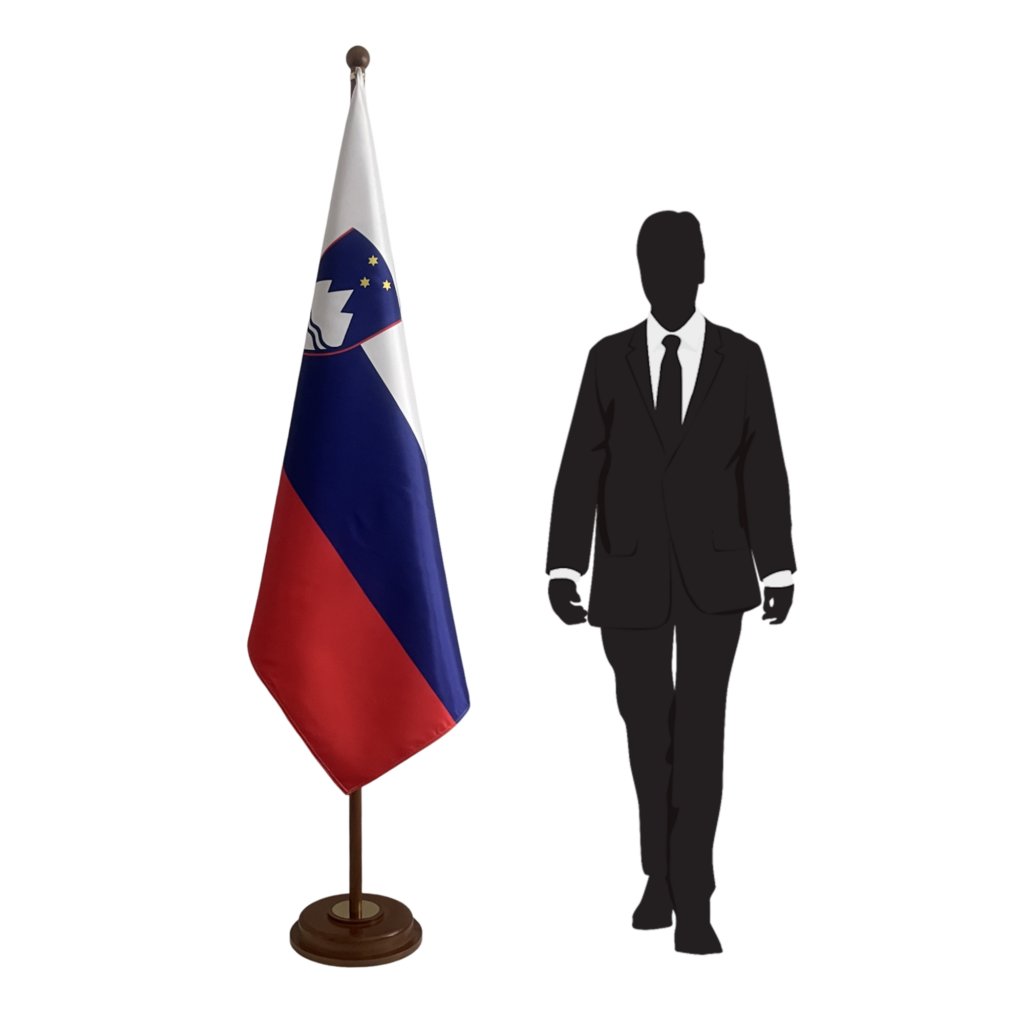 base drapeau Slovénie chromé de bureau