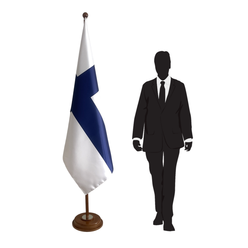 base drapeau finlande en inox robuste