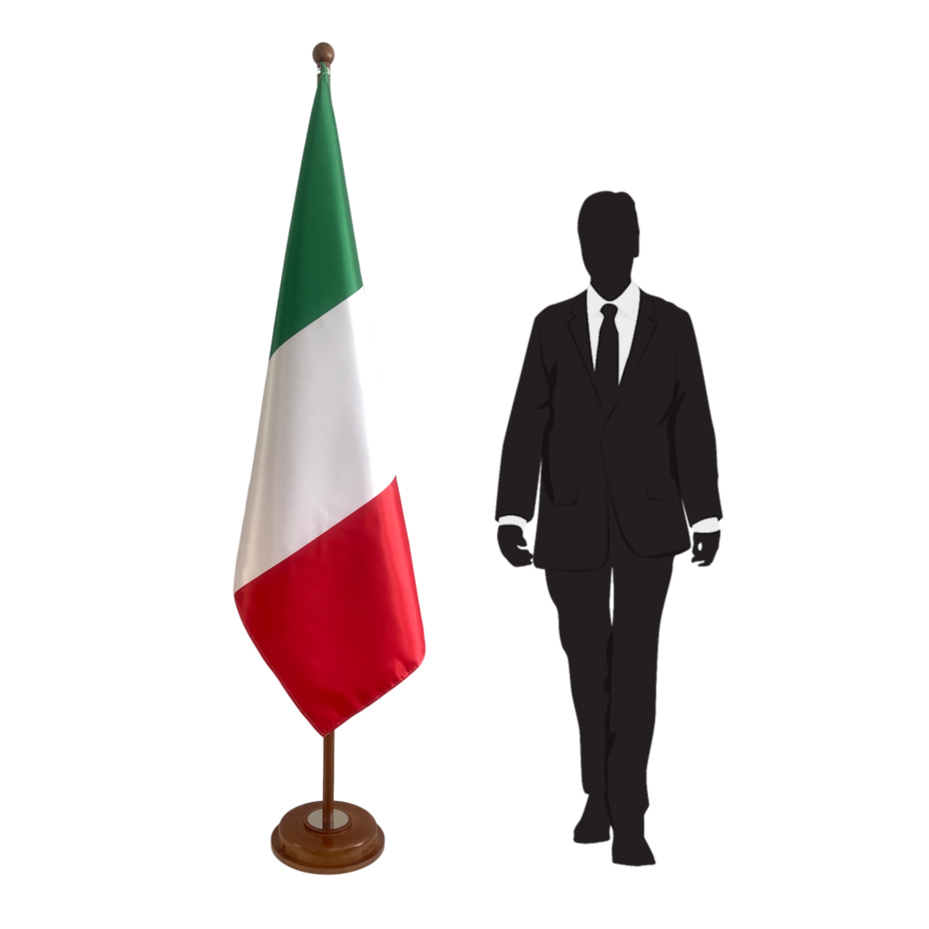 base drapeau Italie en inox de bureau