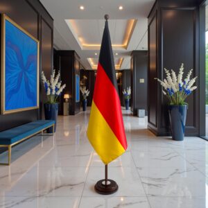 socle drapeau allemagne argenté institutionnel