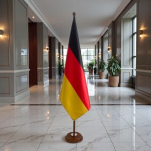 socle porte-drapeau allemagne en acier diplomatique