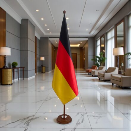 socle porte-drapeau allemagne en acier raffiné