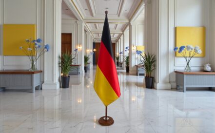 socle porte-drapeau allemagne en acier robuste