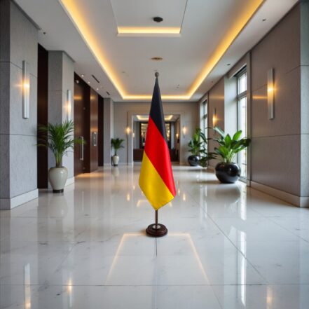 socle drapeau allemagne doré officiel