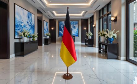 socle porte-drapeau allemagne en aluminium de prestige