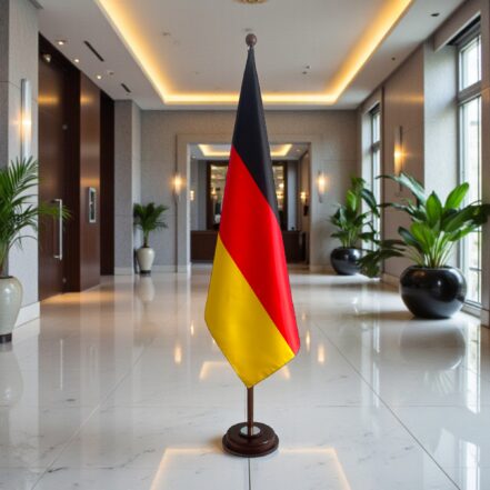 socle drapeau allemagne doré moderne