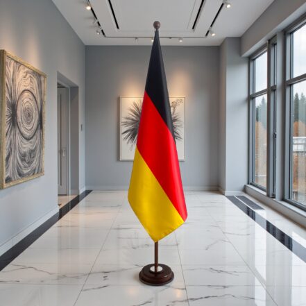 socle drapeau allemagne doré classique