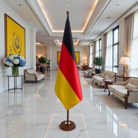 socle porte-drapeau allemagne en acier officiel