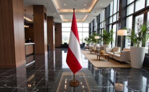 socle drapeau autriche